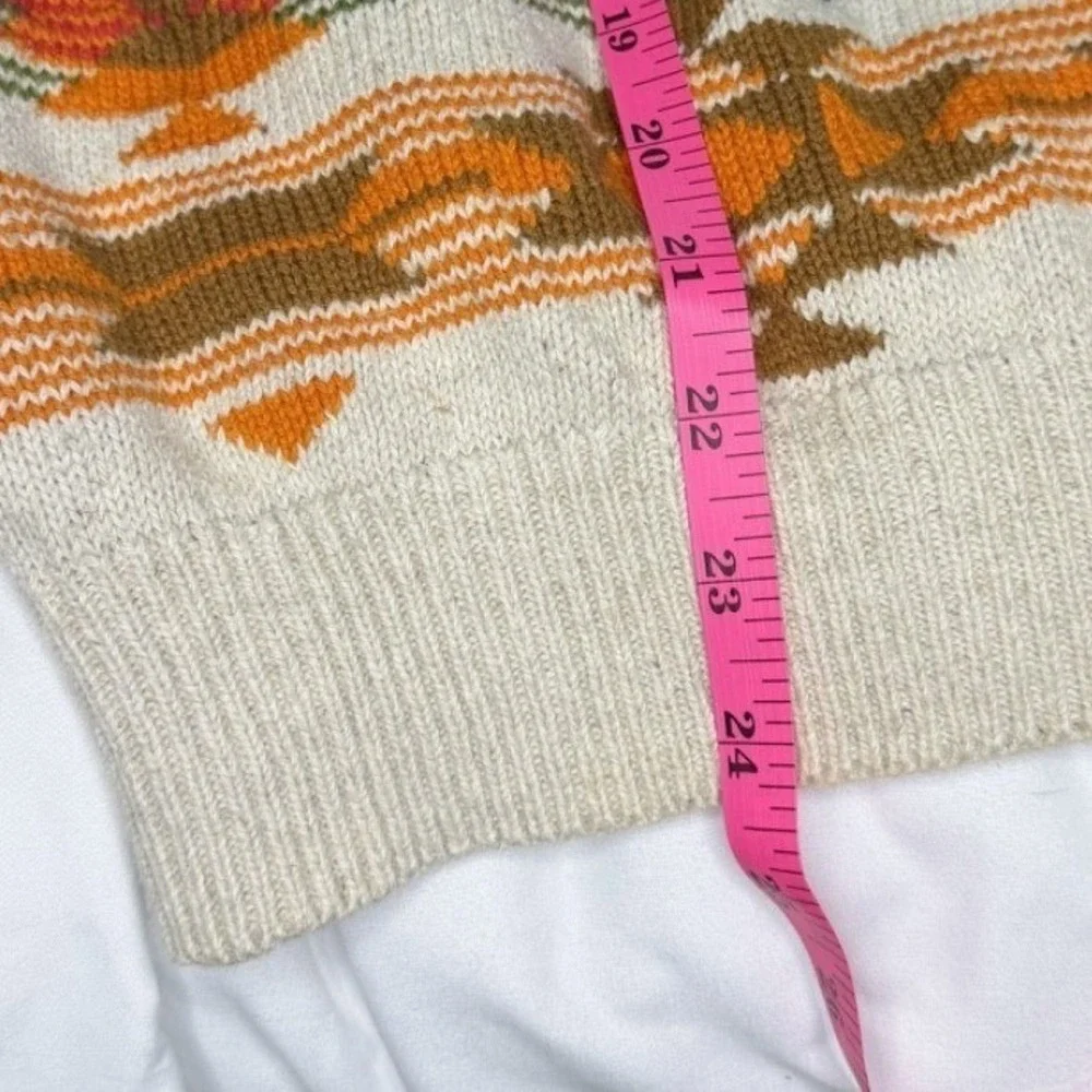 90s Vintage Nautica Aztec Southwestern‎ Sweater Medium Cotton Knit Cabin Core